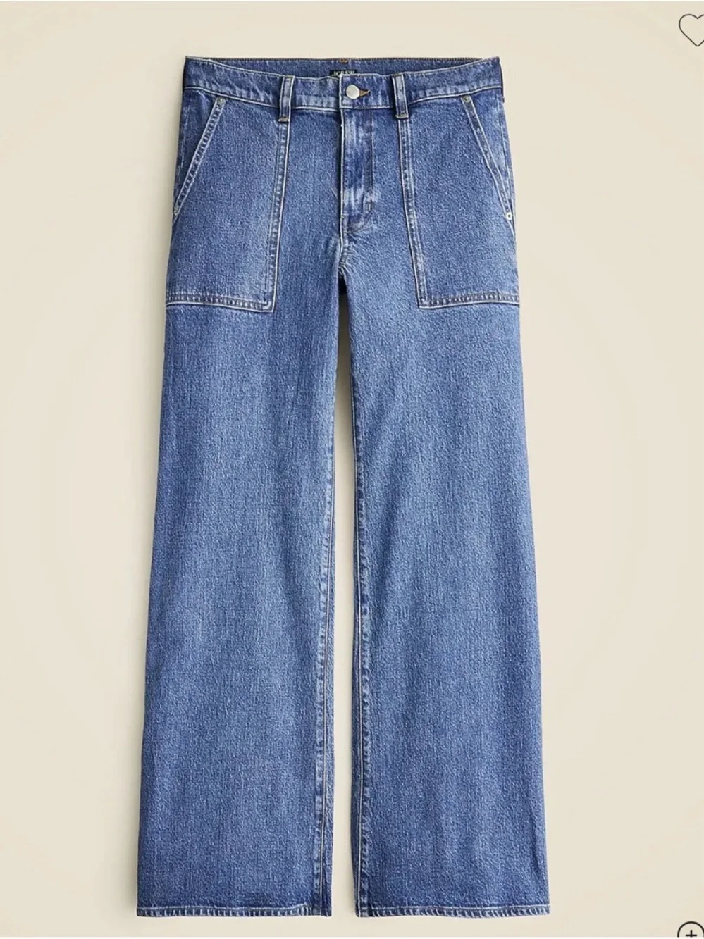 J.Crew High Rise Wide Leg Jeans Camp Pocket Medium Wash 29 Boho Minimalist